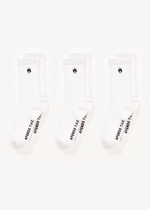 FLAME SOCKS THREE PACK - WHITE