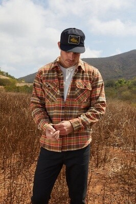 BOWERY HEAVY WEIGHT L/S FLANNEL - DESERT PALM / ANTELOPE/BURNT RED