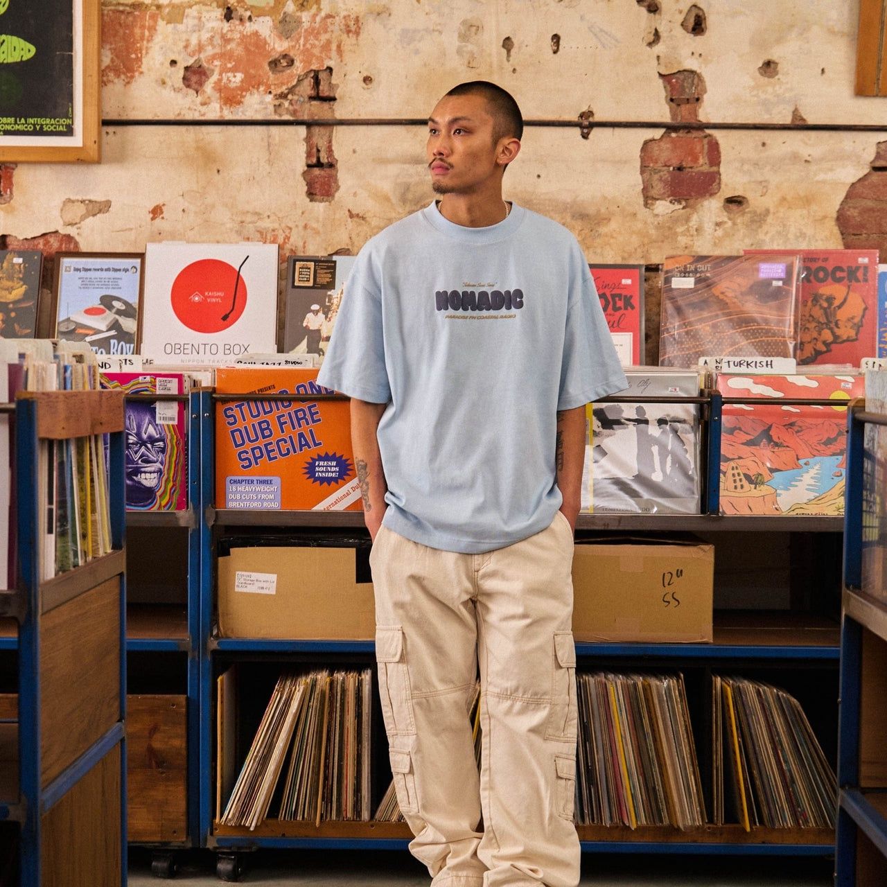 RADIO STREET TEE - BABY BLUE