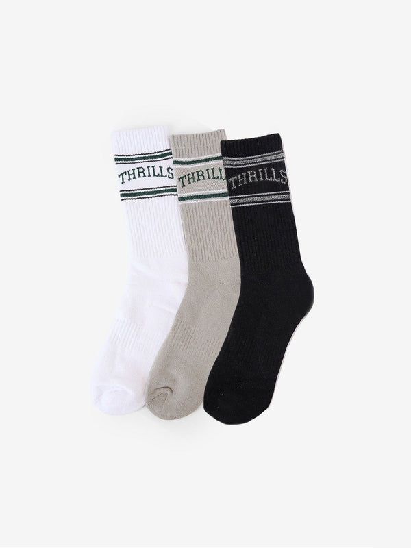 BELIEVE 3 PACK SOCK - WHITE / QUIET GREY / BLACK