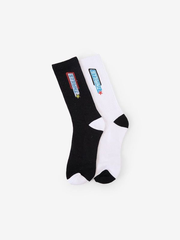 LOCKSTAR 2 PACK SOCK - BLACK / WHITE