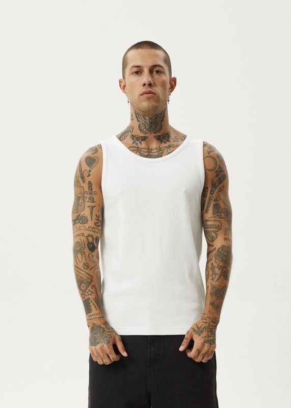 PARAMOUNT RIBBED SINGLET - WHITE
