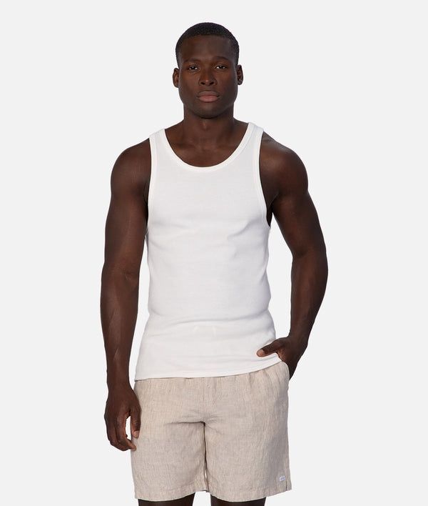 THE BRANDO RIBBED SINGLET - CHALK