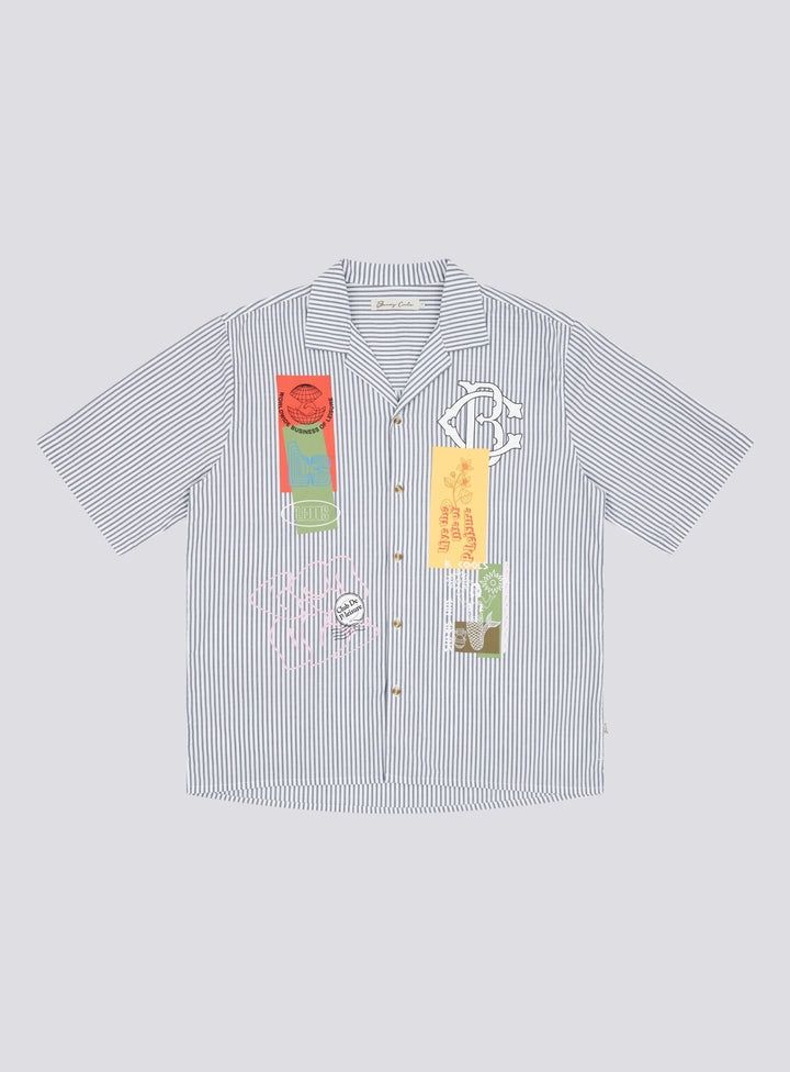D - TECH SHIRT -BLUE STRIPE