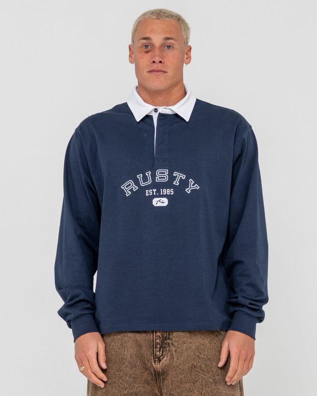 HARVARD LONG SLEEVE RUGBY - NAVY BLUE