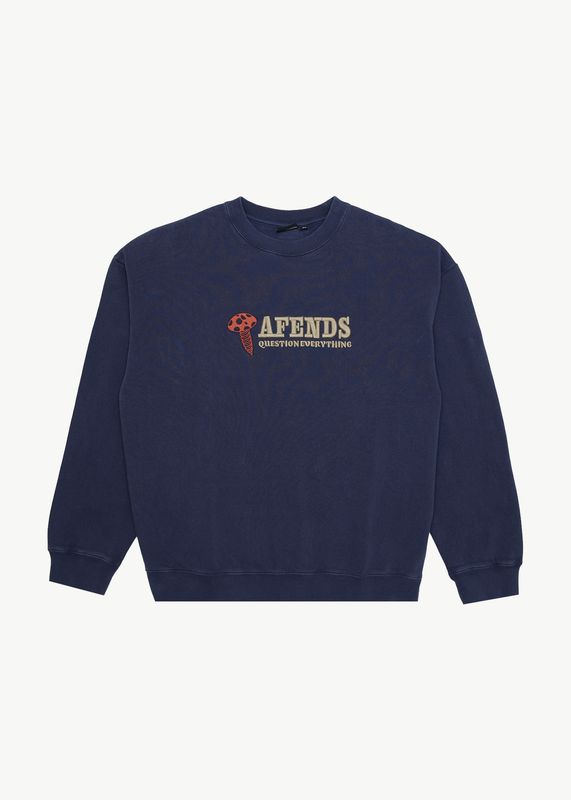 NUTS N BOLTS RECYCLED CREW NECK - WASHED DEEP SEA