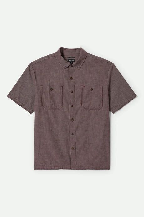 CRU MICRO PLAID S/S SHIRT - CORDOVAN RED