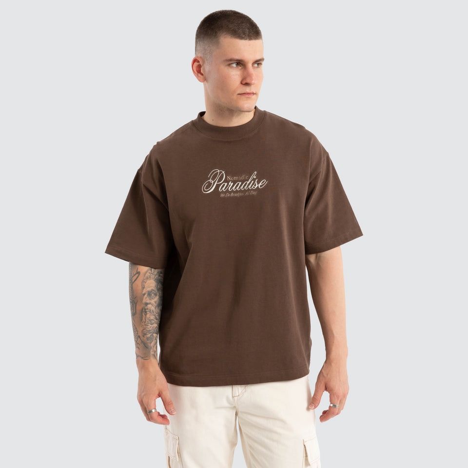 ALL DAY STREET TEE - CHOCOLATE BROWN