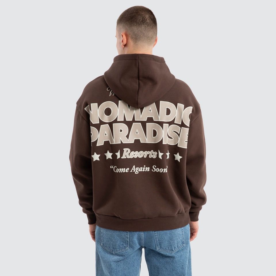 HOTEL OVERSIZED HOODIE - CHOCOLATE BROWN