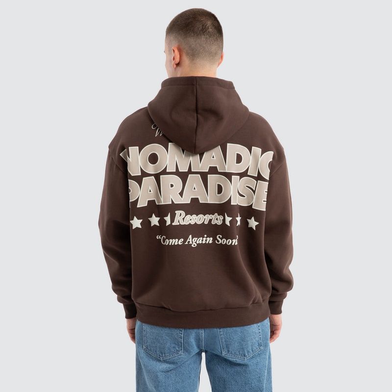 HOTEL OVERSIZED HOODIE - CHOCOLATE BROWN