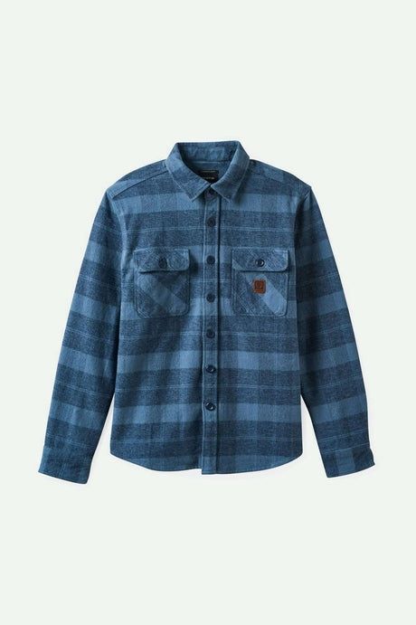 BOWERY HEAVY WEIGHT L/S FLANNEL - MIRAGE BLUE /WASHED NAVY