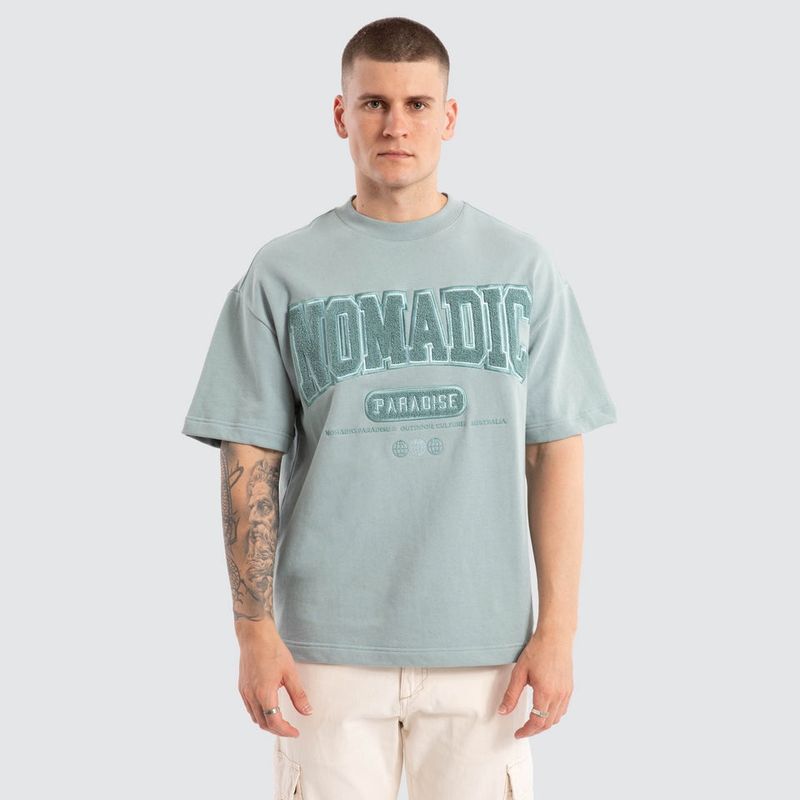 COLLEGE LOOPBACK STREET TEE - SLATE