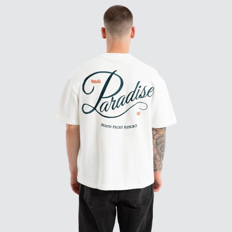 BURLEIGH LOOPBACK STREET TEE - NATURAL WHITE