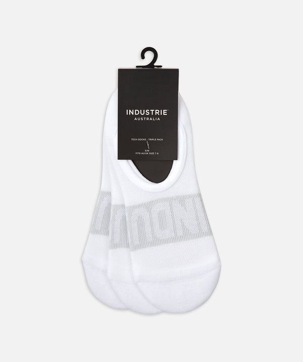 THE 3 PACK TECH SOCKS - WHITE