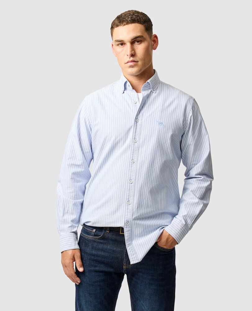 GUNN OXFORD STRIPE 4 OF SHIRT - CHAMBRAY