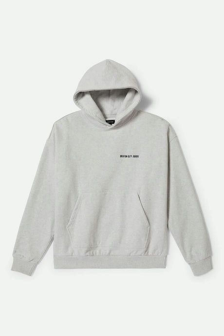 EMBROIDERED HEAVY WEIGHT HOOD - HEATHER GREY