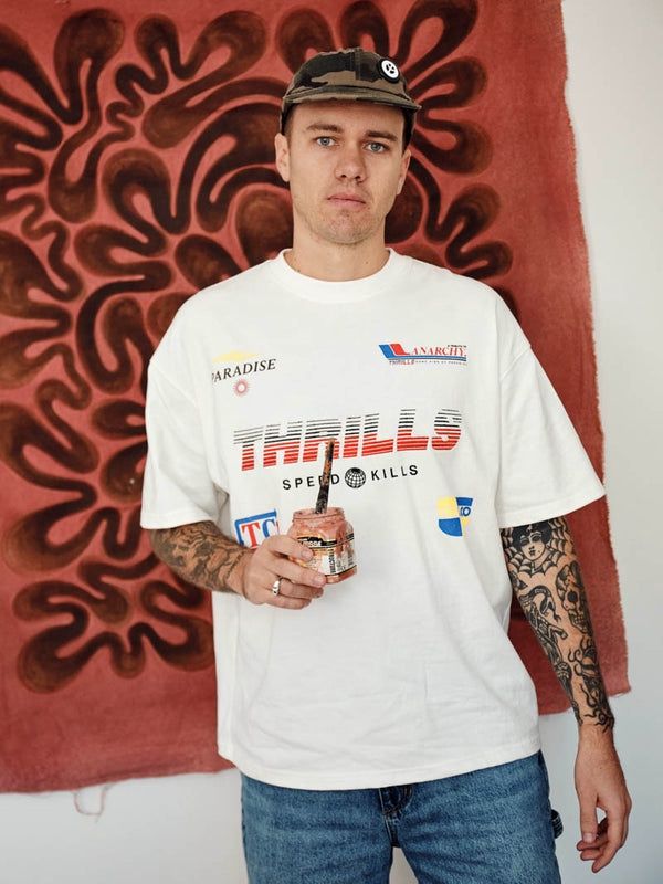 ANARCHY IN PARADISE BOX FIT TEE - DIRTY WHITE