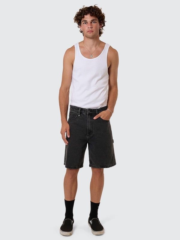 SLACKER DENIM SHORT - ASH BLACK