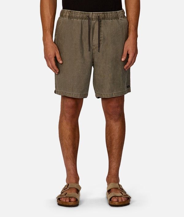 THE MARINA LINEN SHORT - SHAMROCK