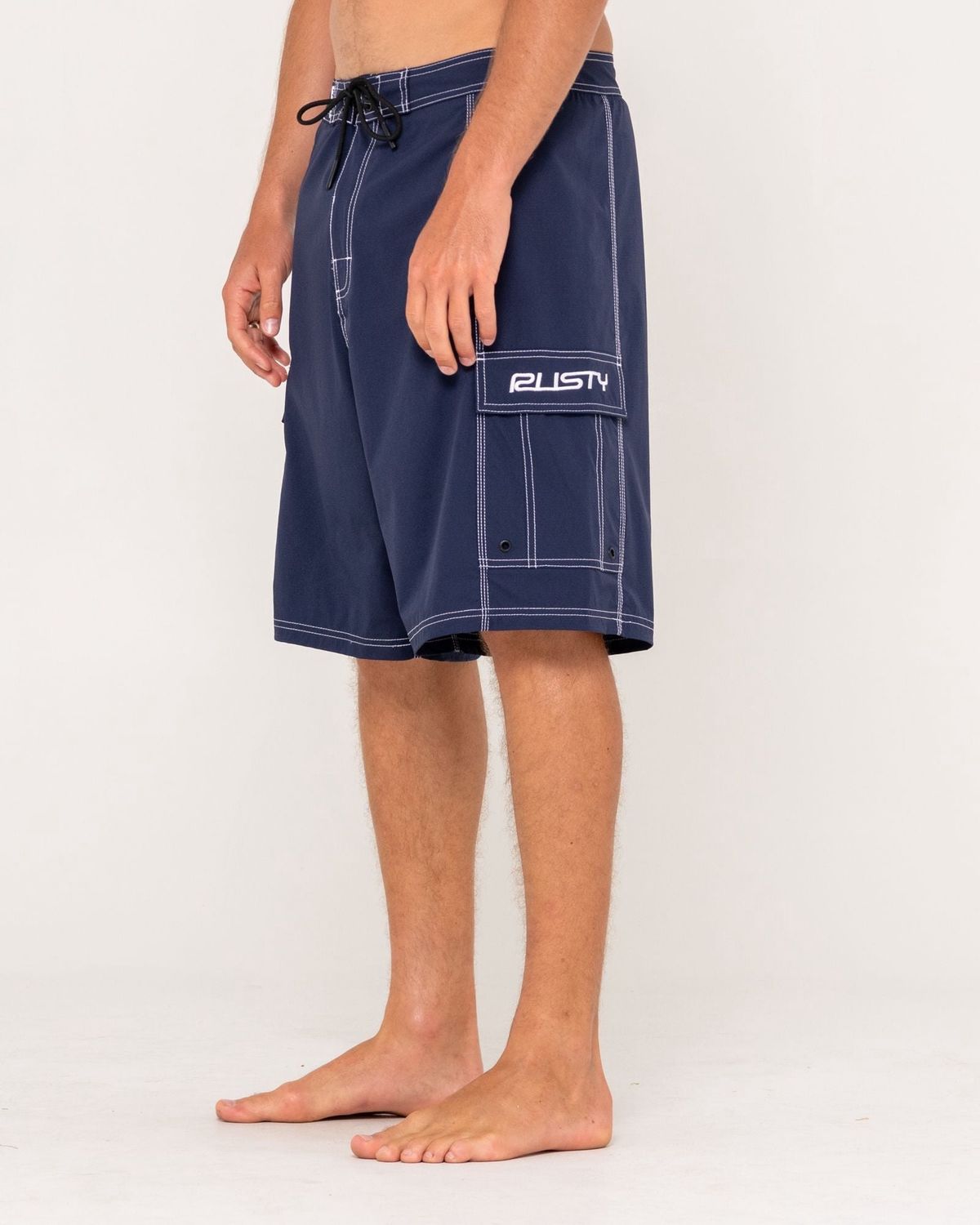PICK POCKET ELASTIC WAIST BOARDSHORT - NAVY