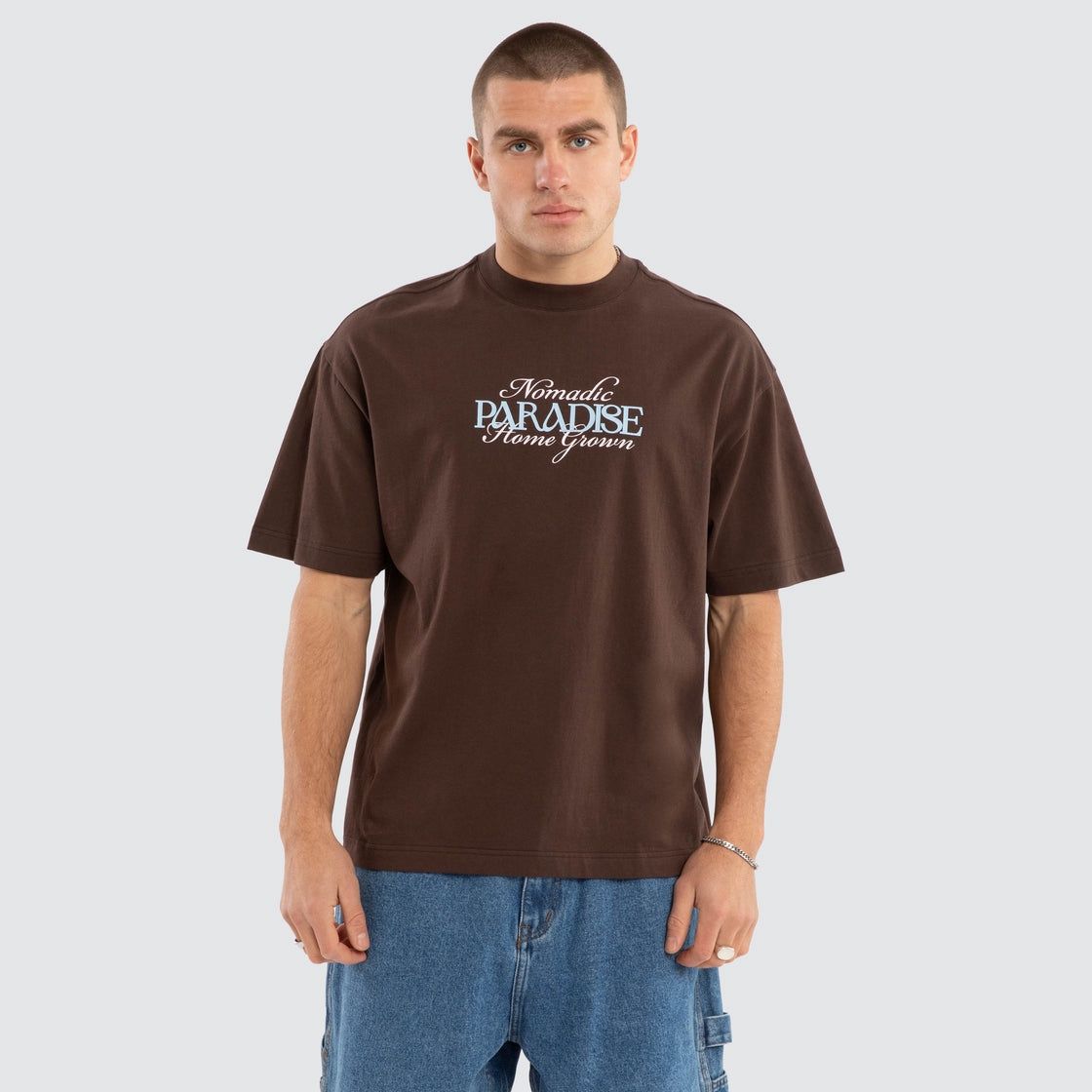 HOME GROWN STREET TEE - CHOCOLATE BROWN