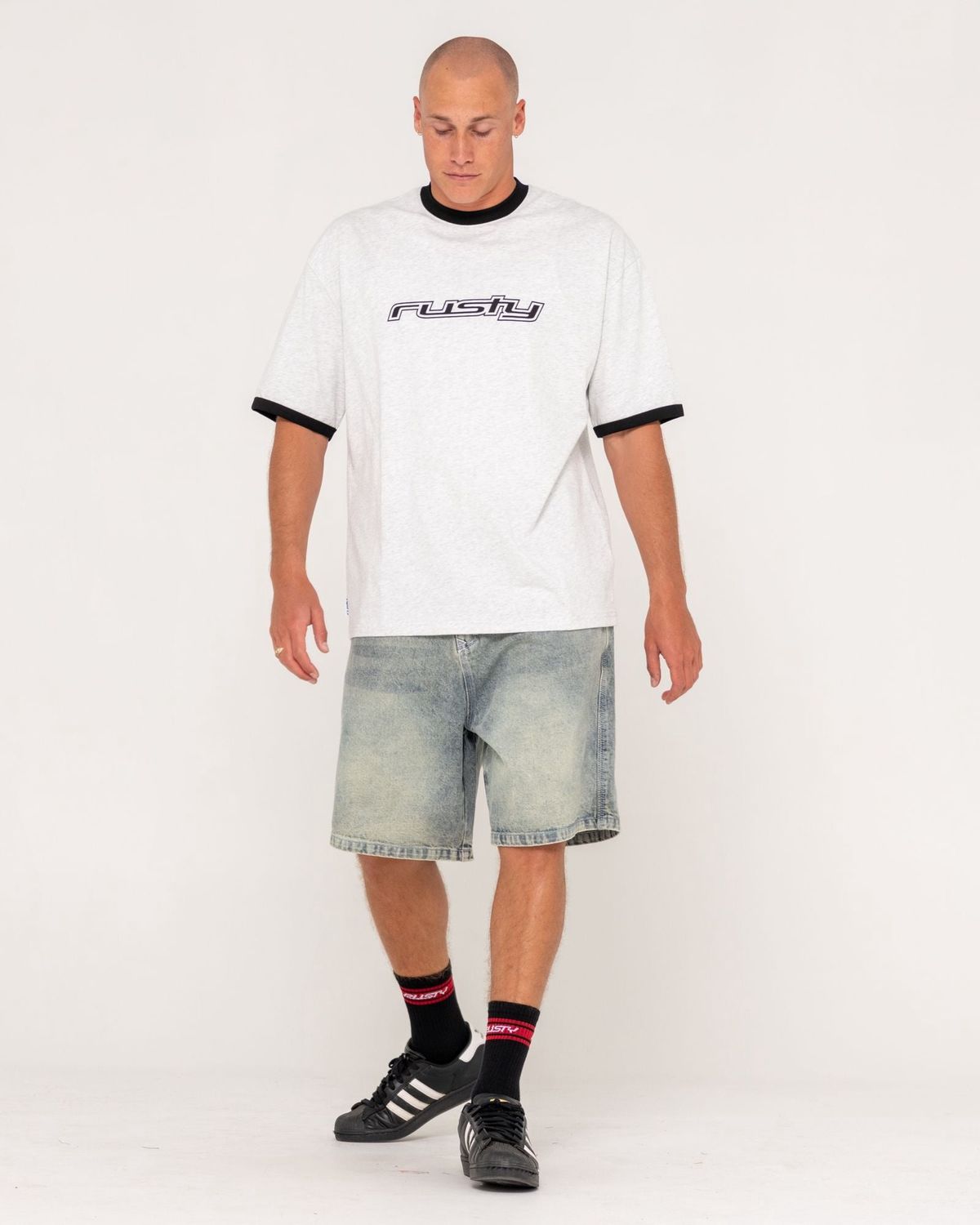 DEAD RINGER SHORT SLEEVE TEE - ECRU MARLE