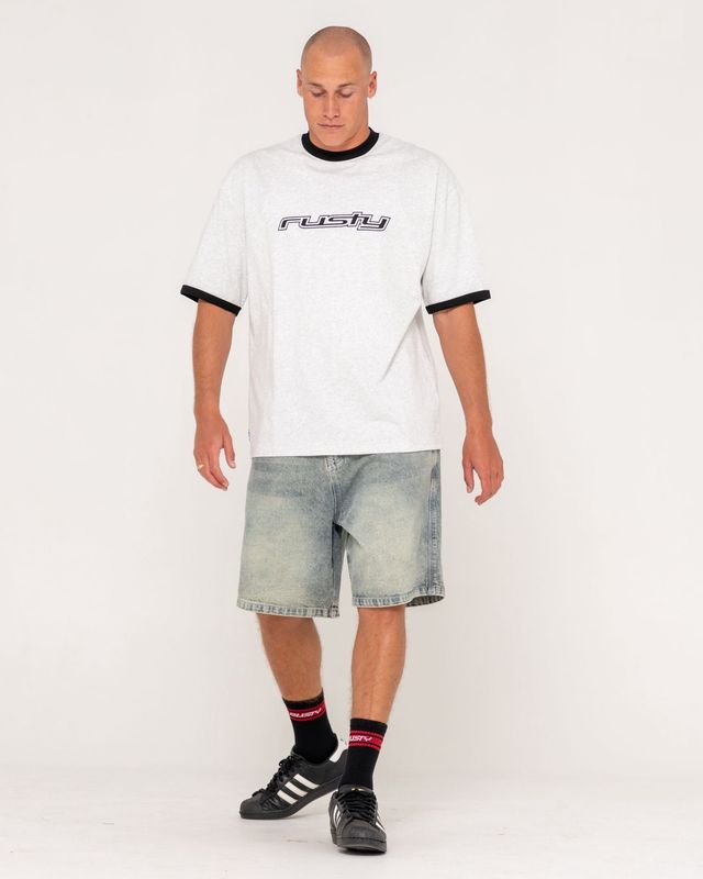 DEAD RINGER SHORT SLEEVE TEE - ECRU MARLE