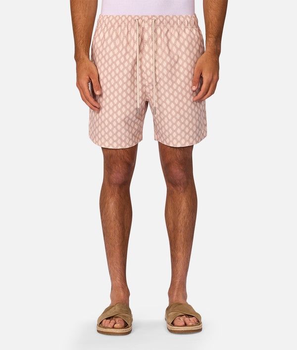 THE PANAMA SWIM SHORT -PEACH COMBO