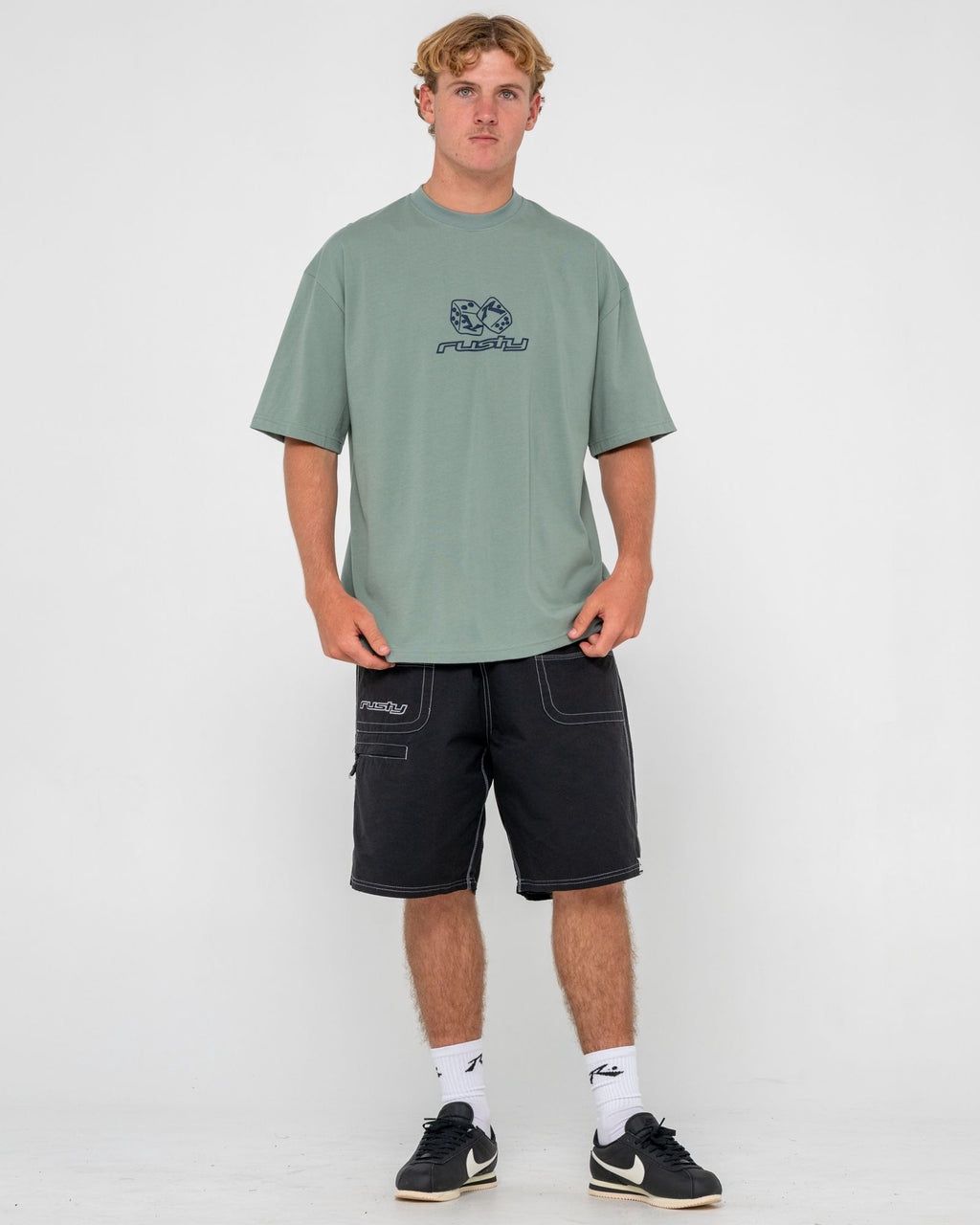DOUBLE OR NOTHING SHORT SLEEVE TEE - SLATE