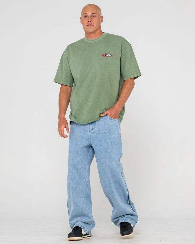 SLED N THREADS SHORT SLEEVE TEE - OIL GREEN