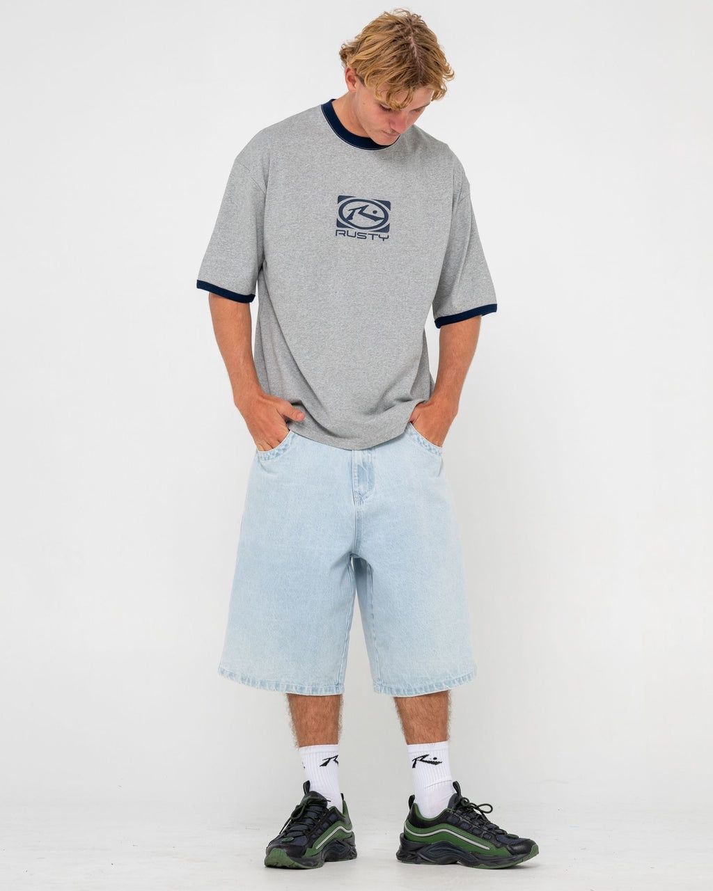 HYPER RINGER SHORT SLEEVE TEE - GREY MARLE