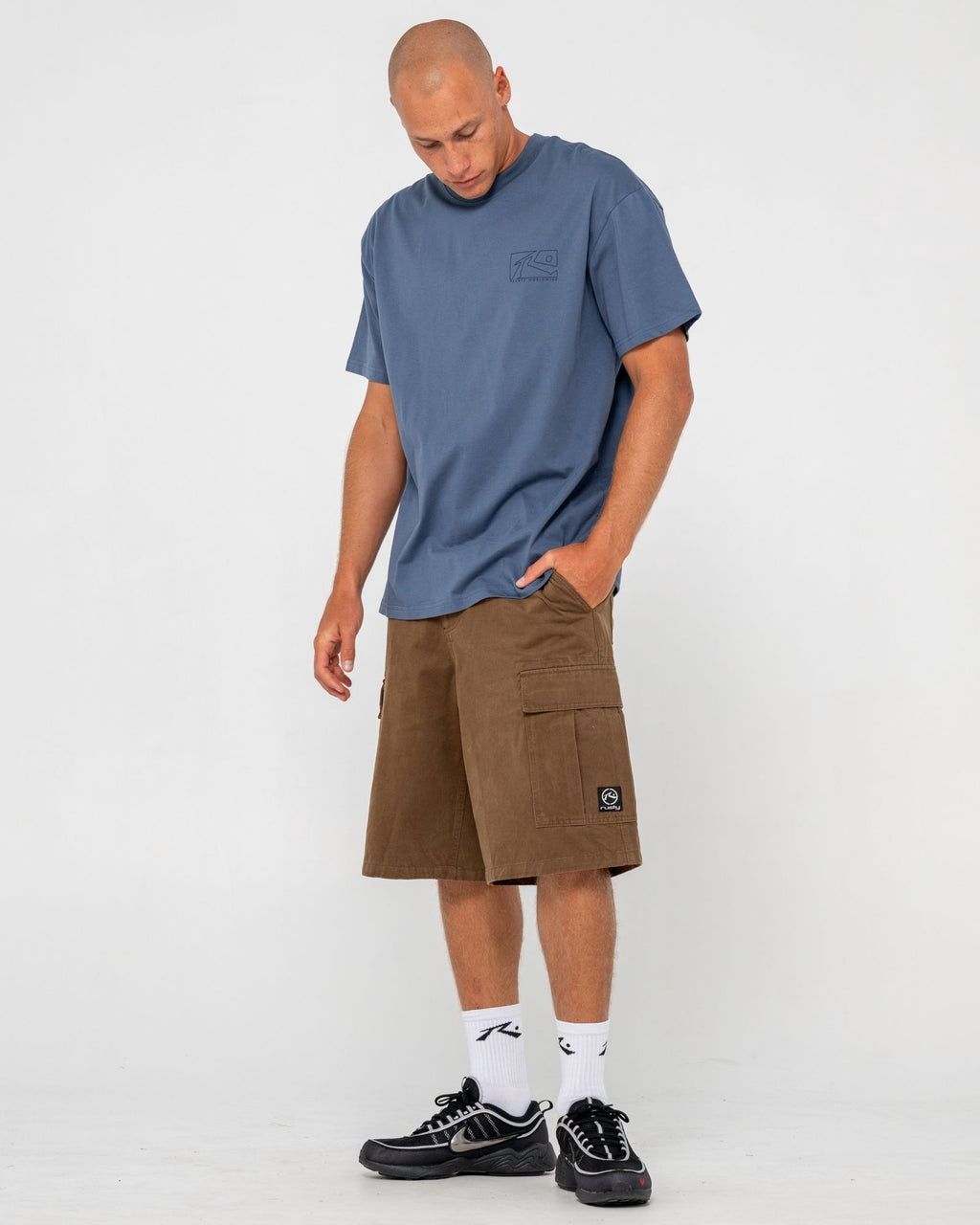 BOXED OUT SHORT SLEEVE TEE - CHINA BLUE