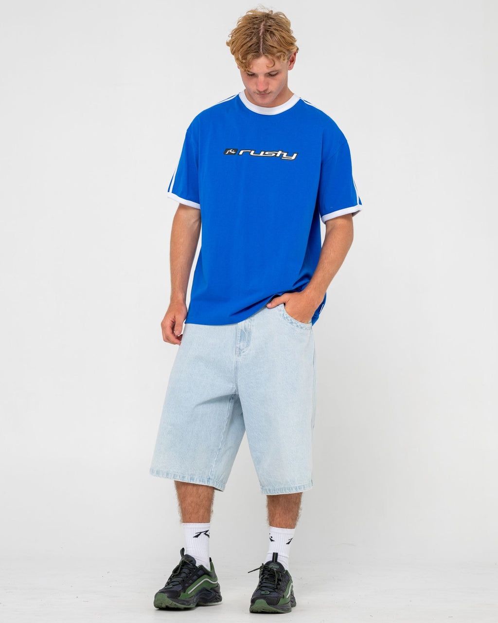 BRIGHT RINGER SHORT SLEEVE TEE - ROYAL BLUE