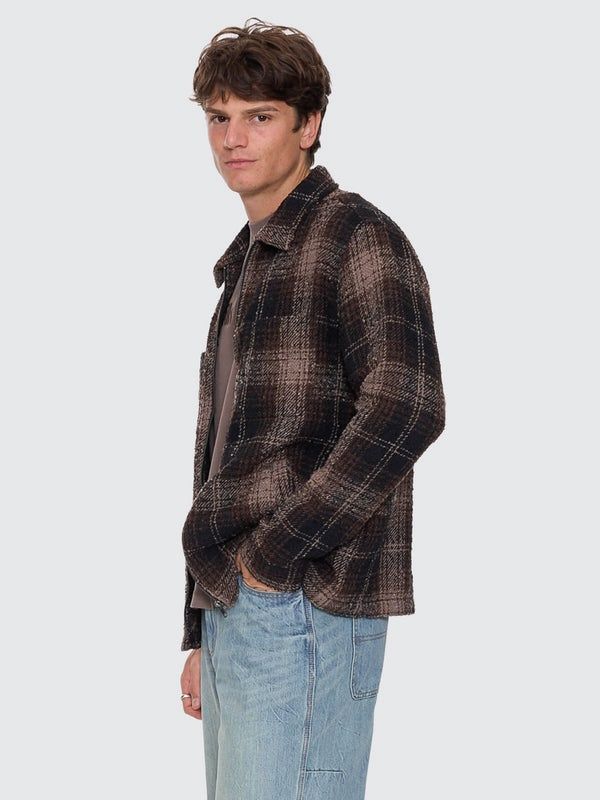PRIMITIVE BOX FIT CROPPED FLANNEL JACKET - FALCON