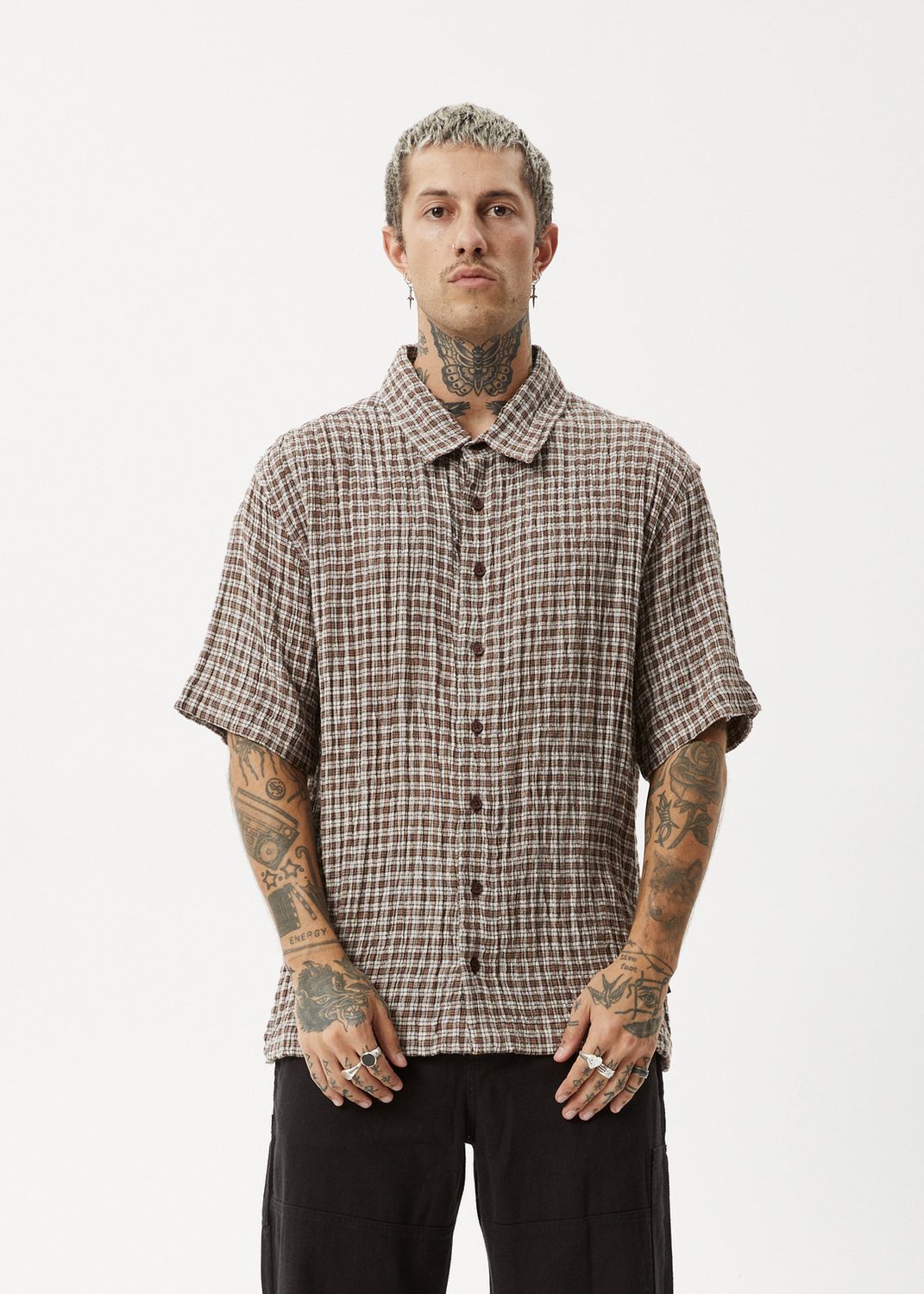 BASE SHORT SLEEVE SHIRT - COFFEE CHECK