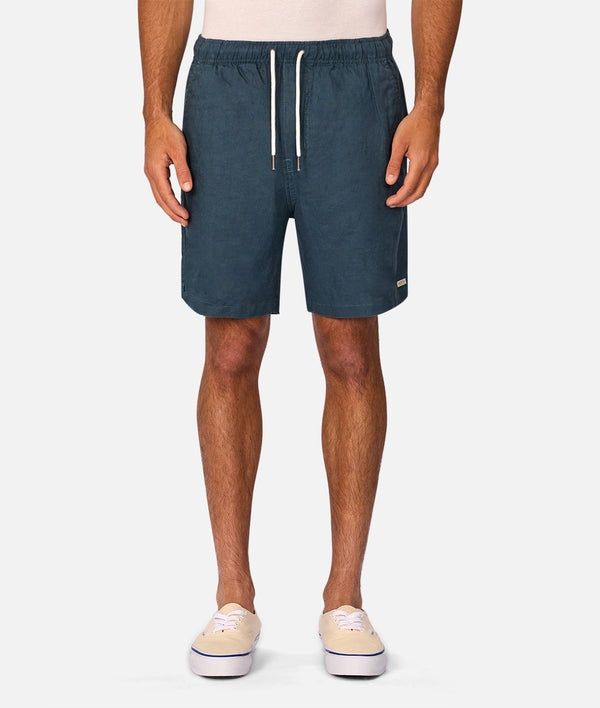 THE MARINA LINEN SHORT - DEEP OCEAN