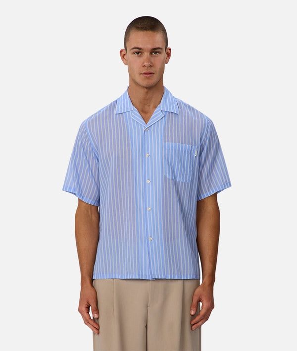 THE HUNNINGTON S/S SHIRT - BLUE /WHITE