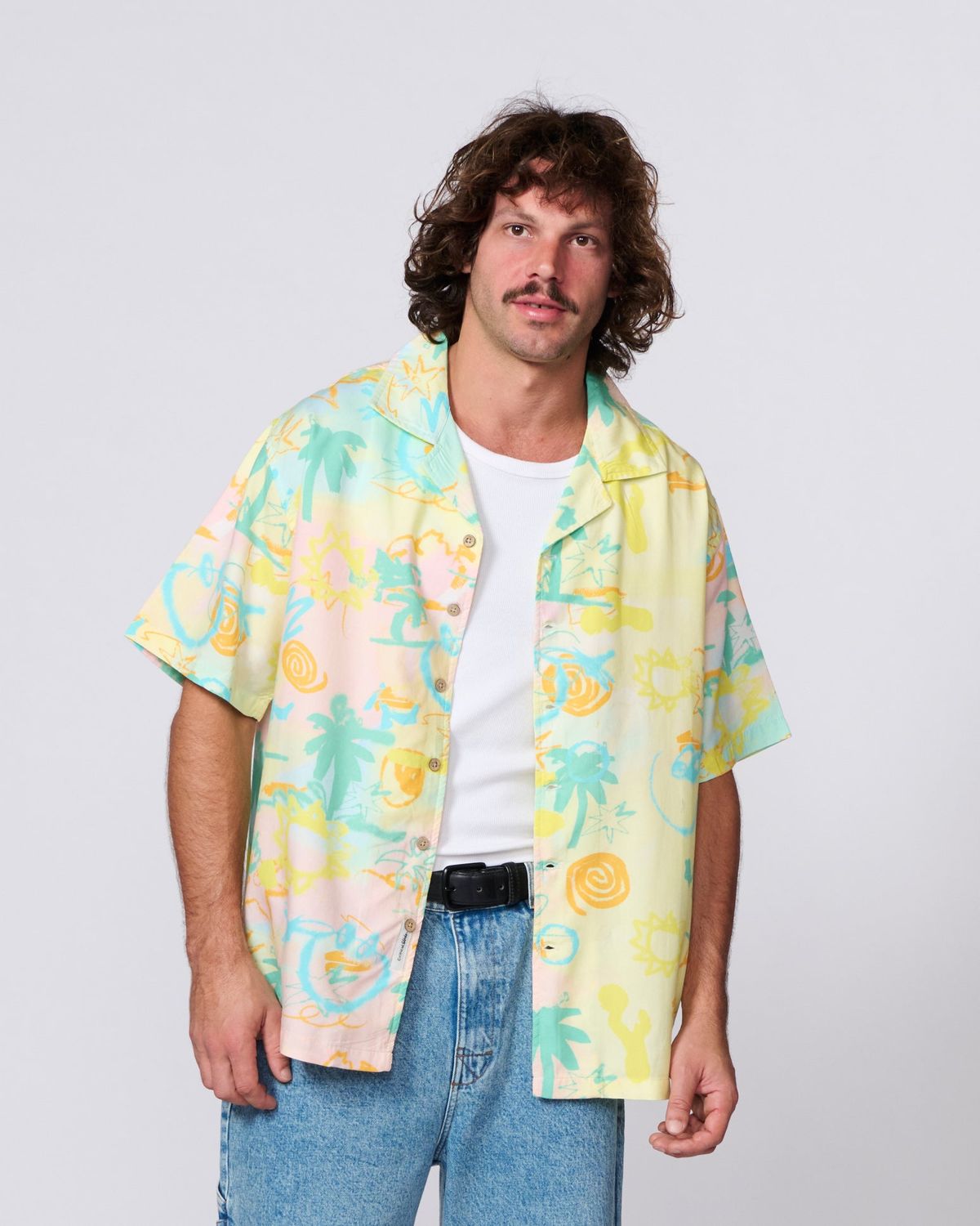 SCRIBBLES SS RESORT SHIRT - PASTEL
