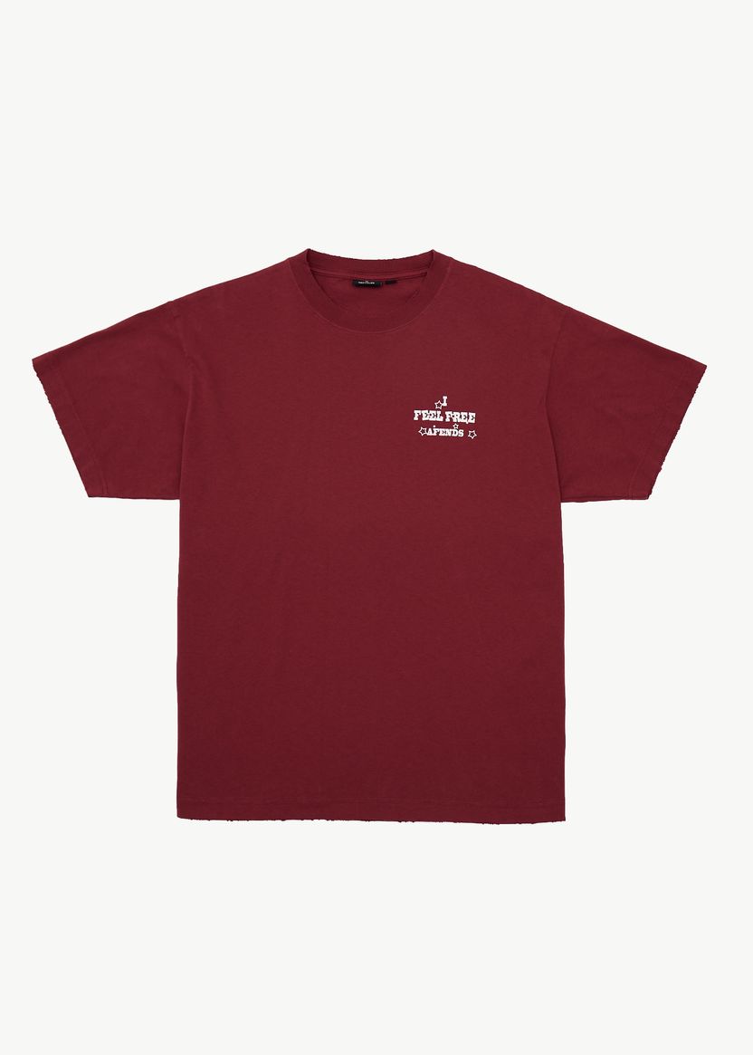 SONORAN BOXY TEE - WASHED BURGUNDY