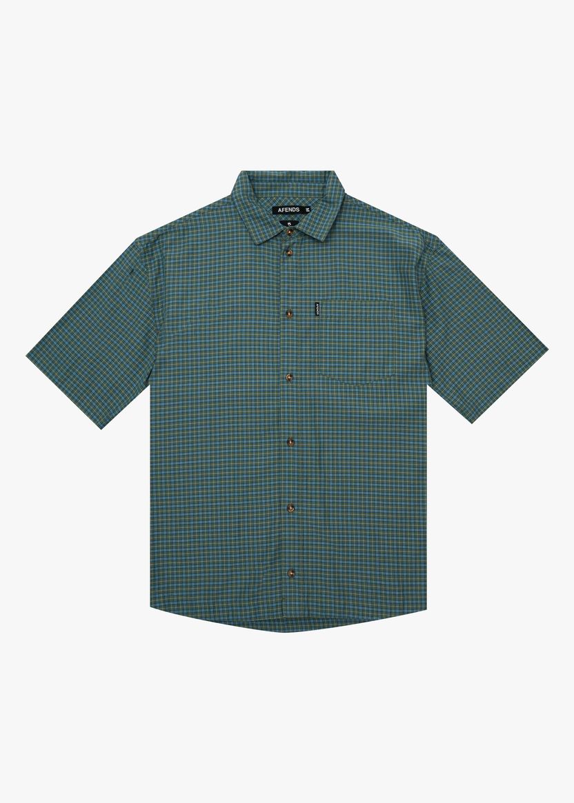 VOYAGER SHORT SLEEVE SHIRT - DEEP OLIVE CHECK