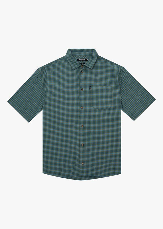 VOYAGER SHORT SLEEVE SHIRT - DEEP OLIVE CHECK