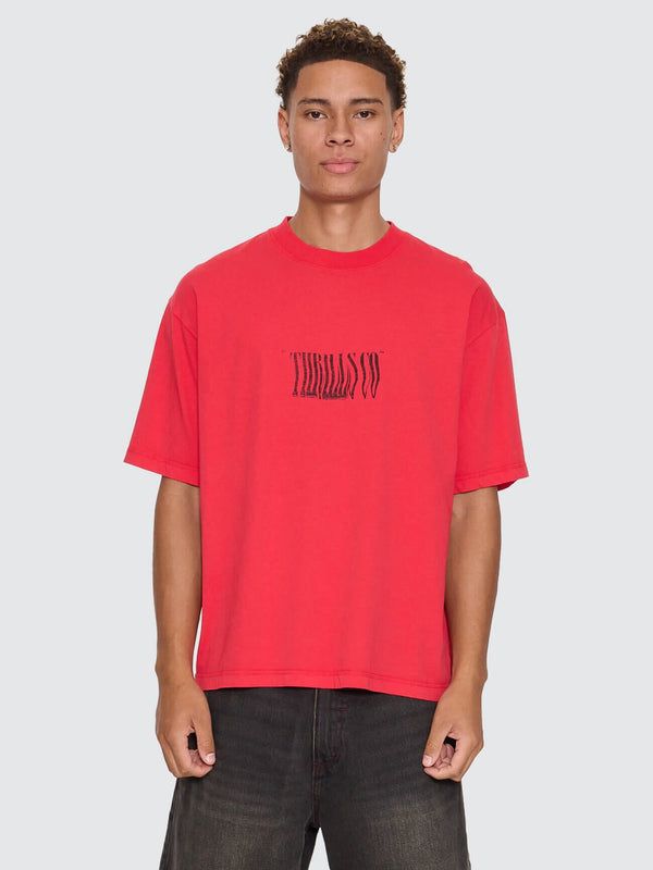 CHAOTIC INTERVENTIONS OVERSIZE BOX CROPPED TEE - WINNING RED