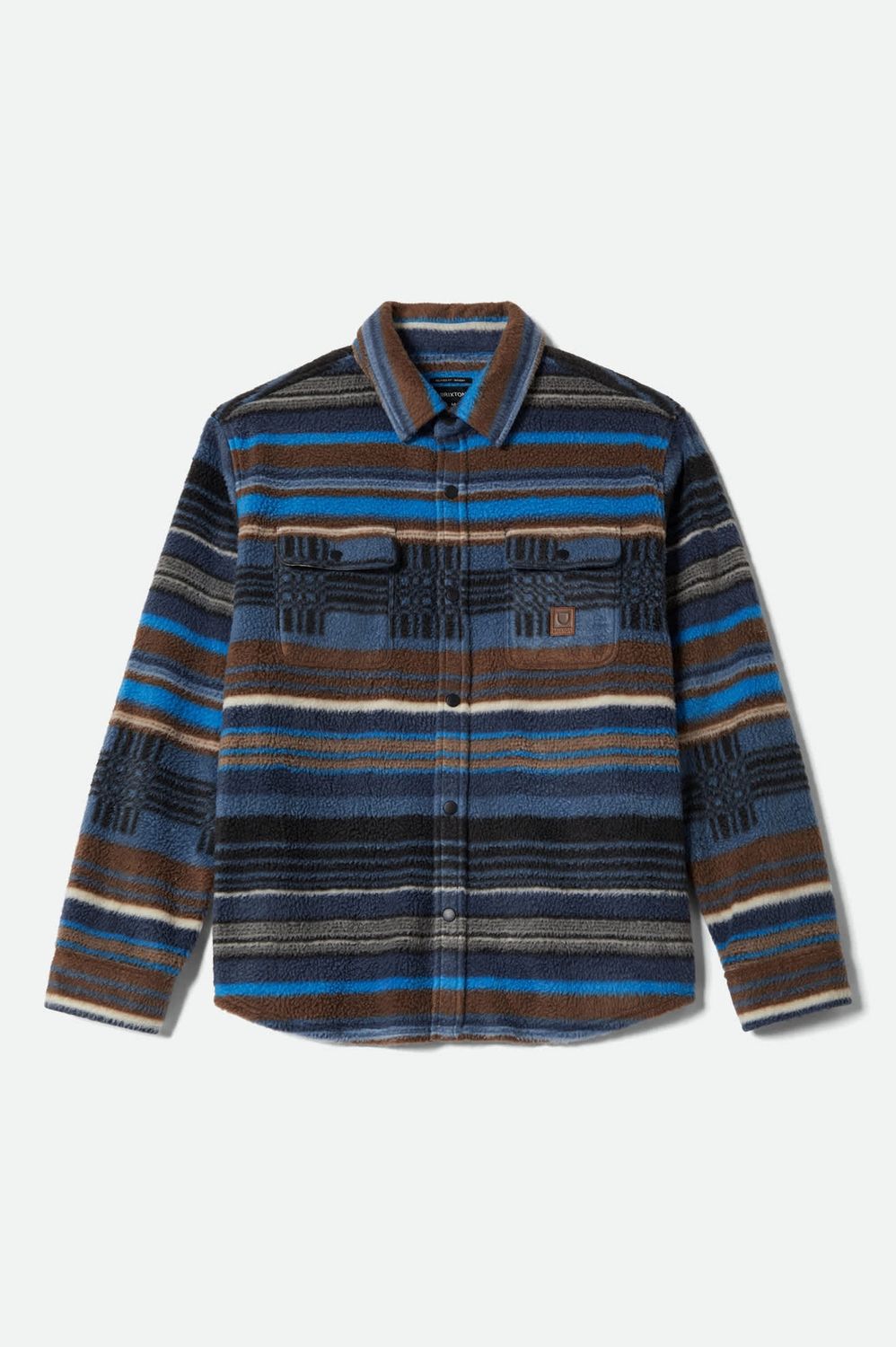 BOWERY  L/S ARTIC STRETCH FLEECE - MOOD INDIGO BLANKET STRIPE