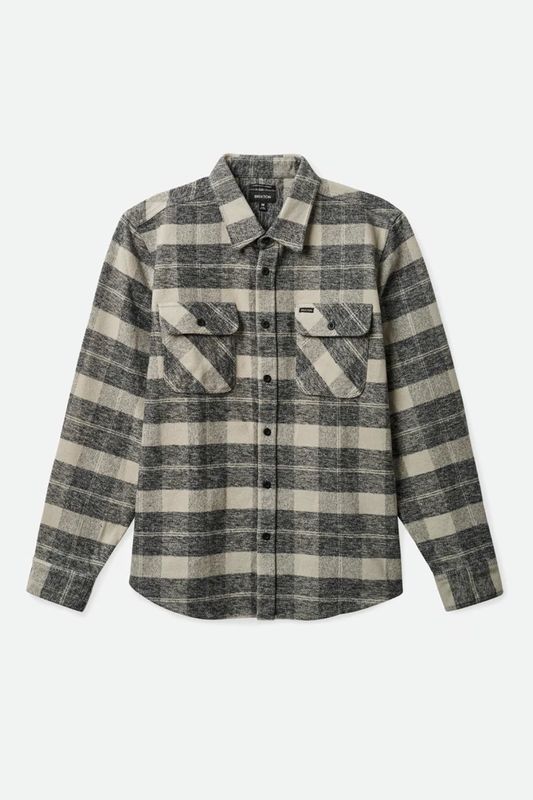 BOWERY HEAVY WEIGHT L/S FLANNEL - BLACK /CREAM