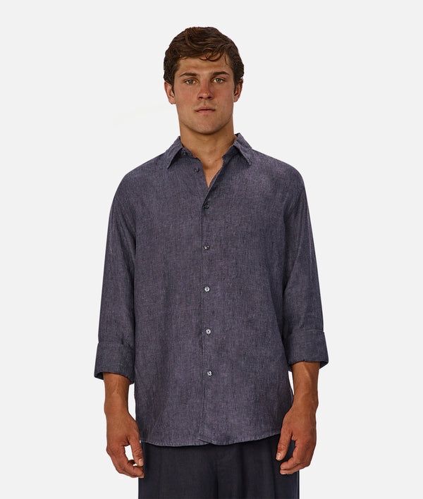 THE ST MARTINS LINEN L/S SHIRT - DENIM