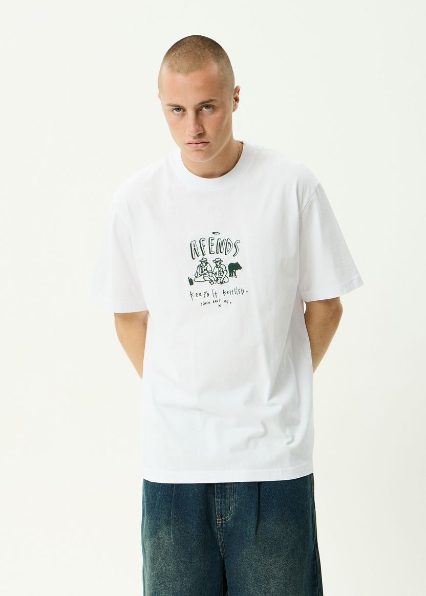 CAMP FIRE BOXY TEE - WHITE