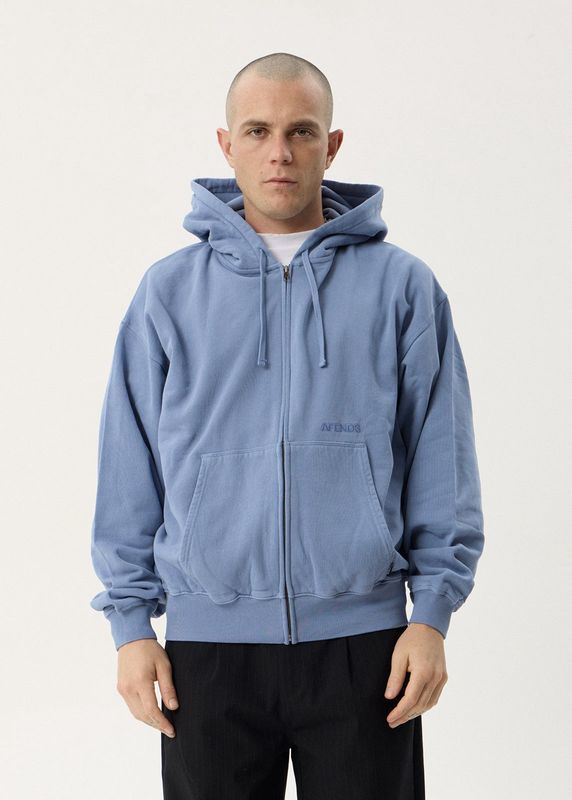 GENESIS BOXY ZIP HOOD - WASHED SLATE BLUE