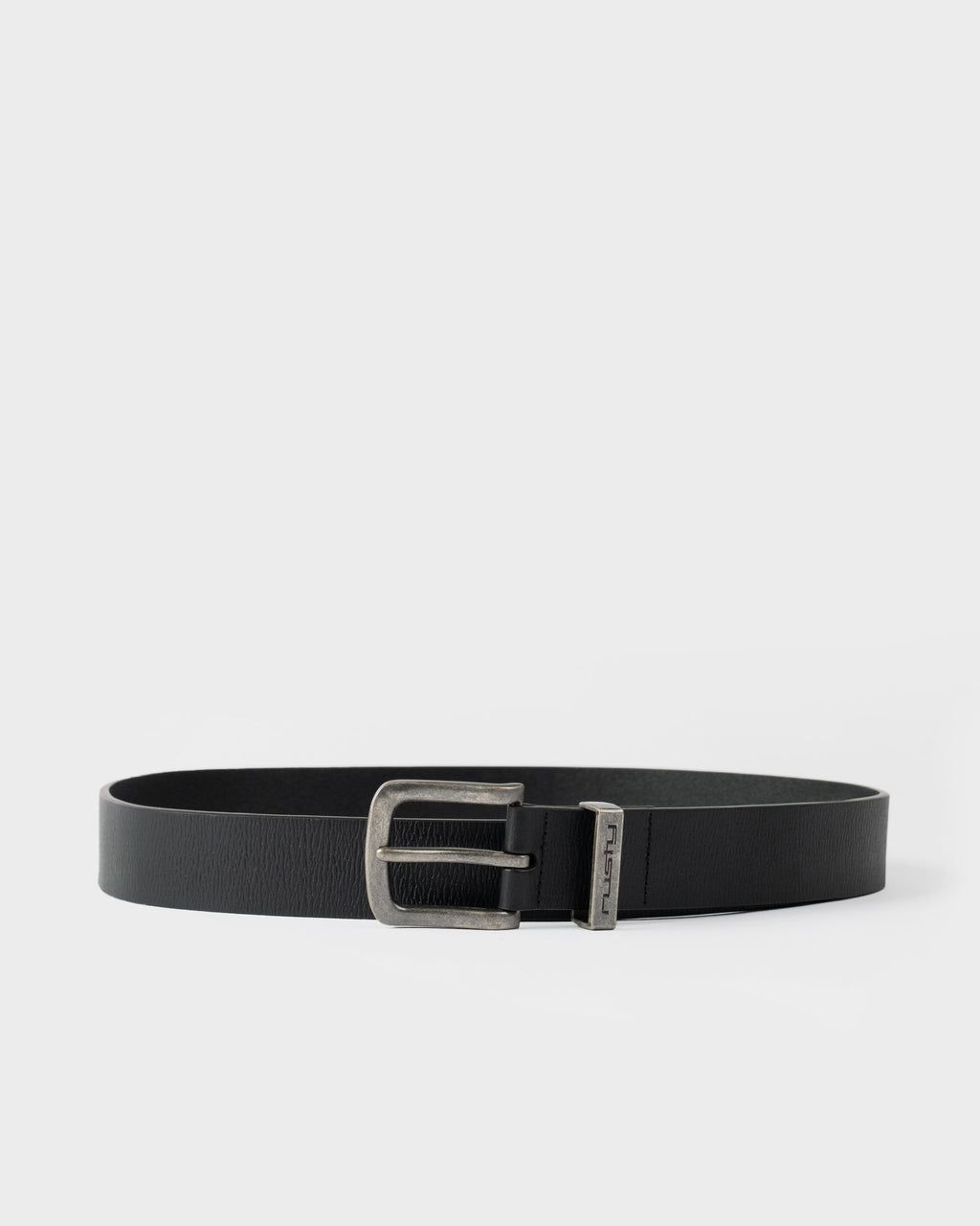 BENT LEATHER BELT - BLACK