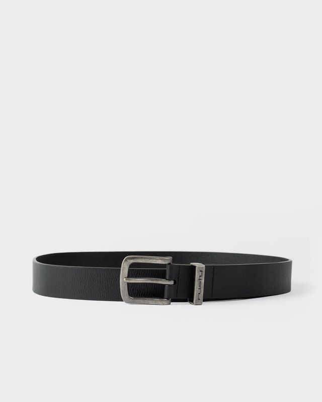 BENT LEATHER BELT - BLACK