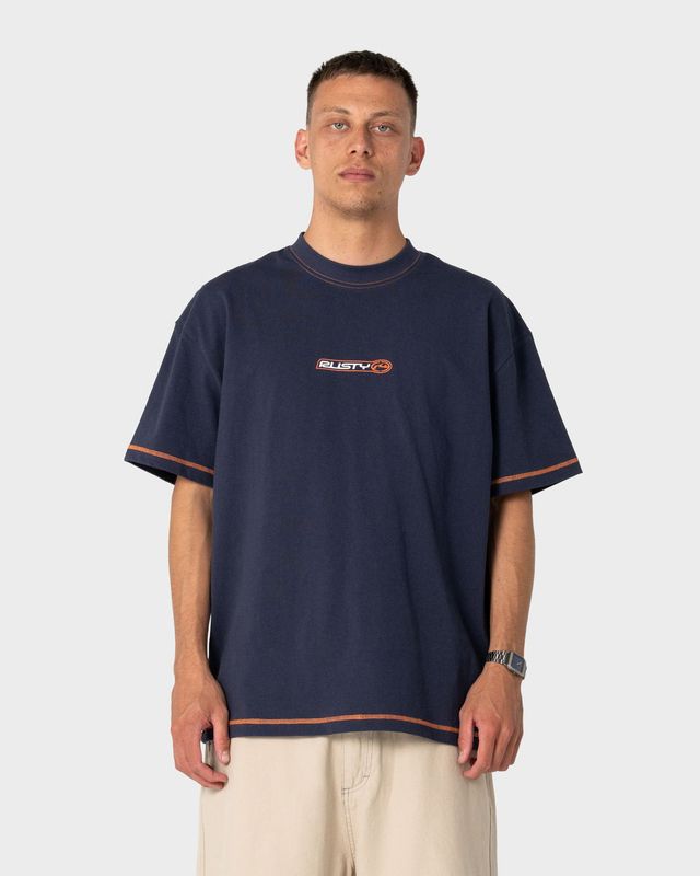 BUS DOWN SHORT SLEEVE TEE - DARK BLUE